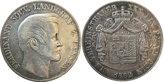 1862 Hesse-Homburg Thaler